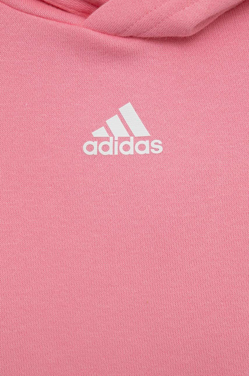 adidas Detská mikina LK CB FL HD ružová farba s kapucňou vzorovaná - Pepit.sk