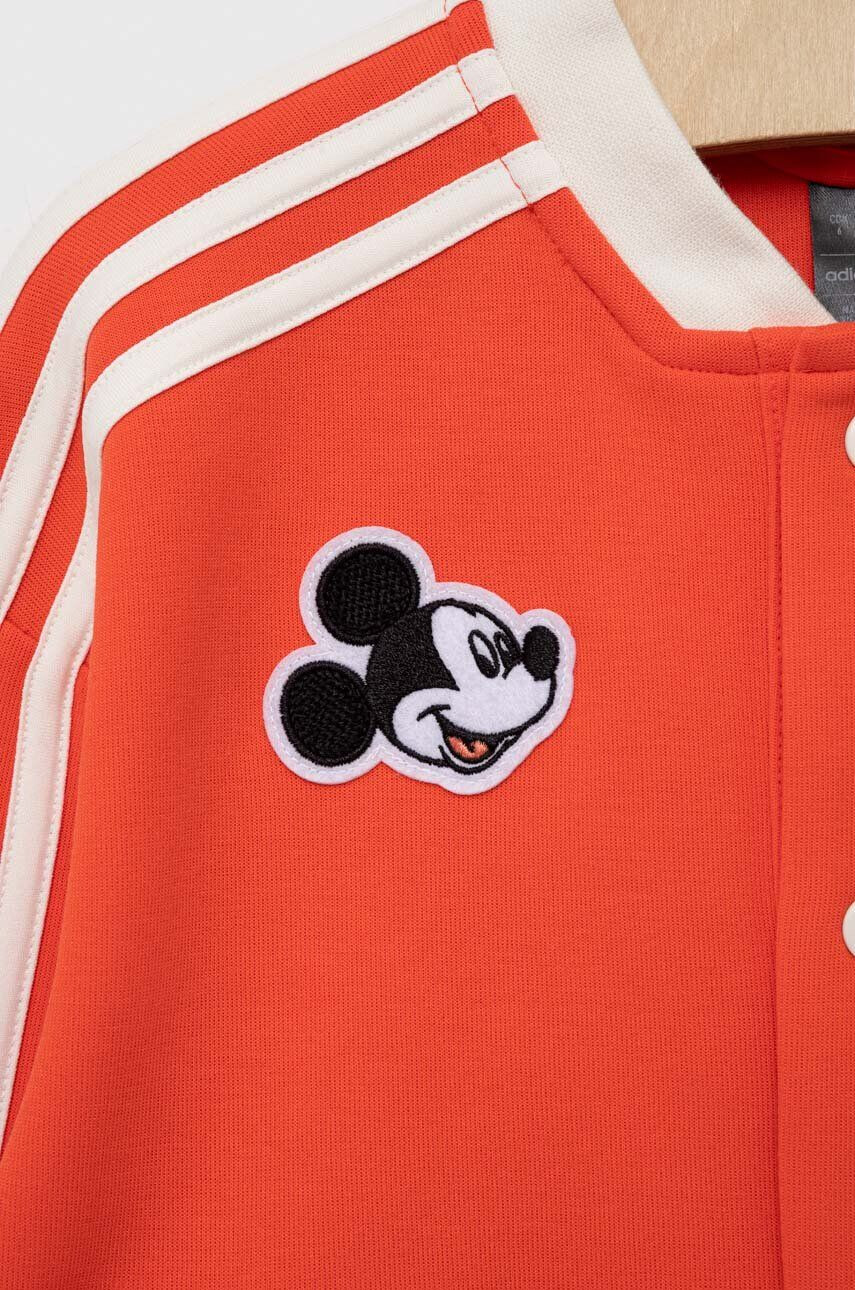 adidas Detská mikina x Disney oranžová farba s nášivkou - Pepit.sk