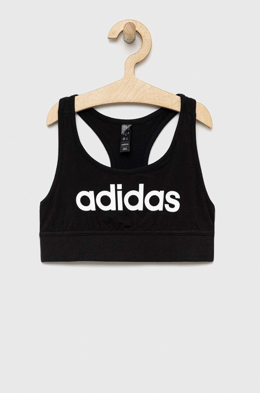 adidas Detská športová podprsenka G LIN CR čierna farba - Pepit.sk