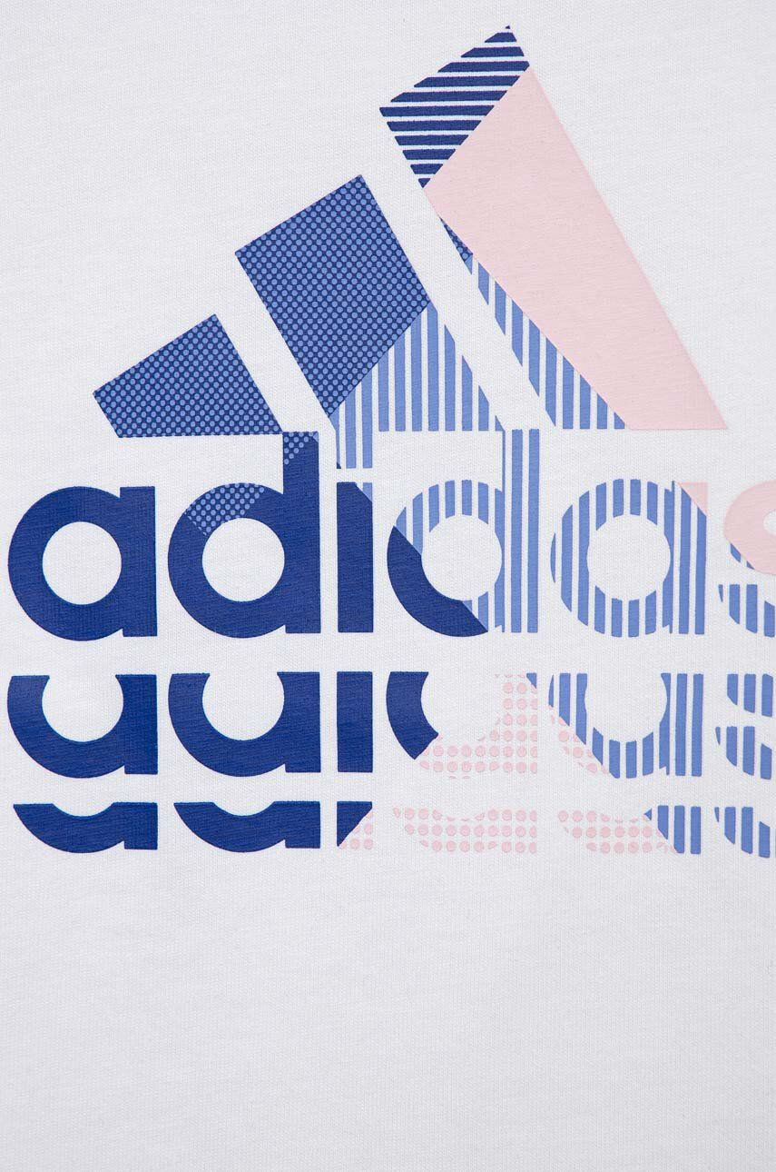 adidas Detské bavlnené tričko biela farba - Pepit.sk