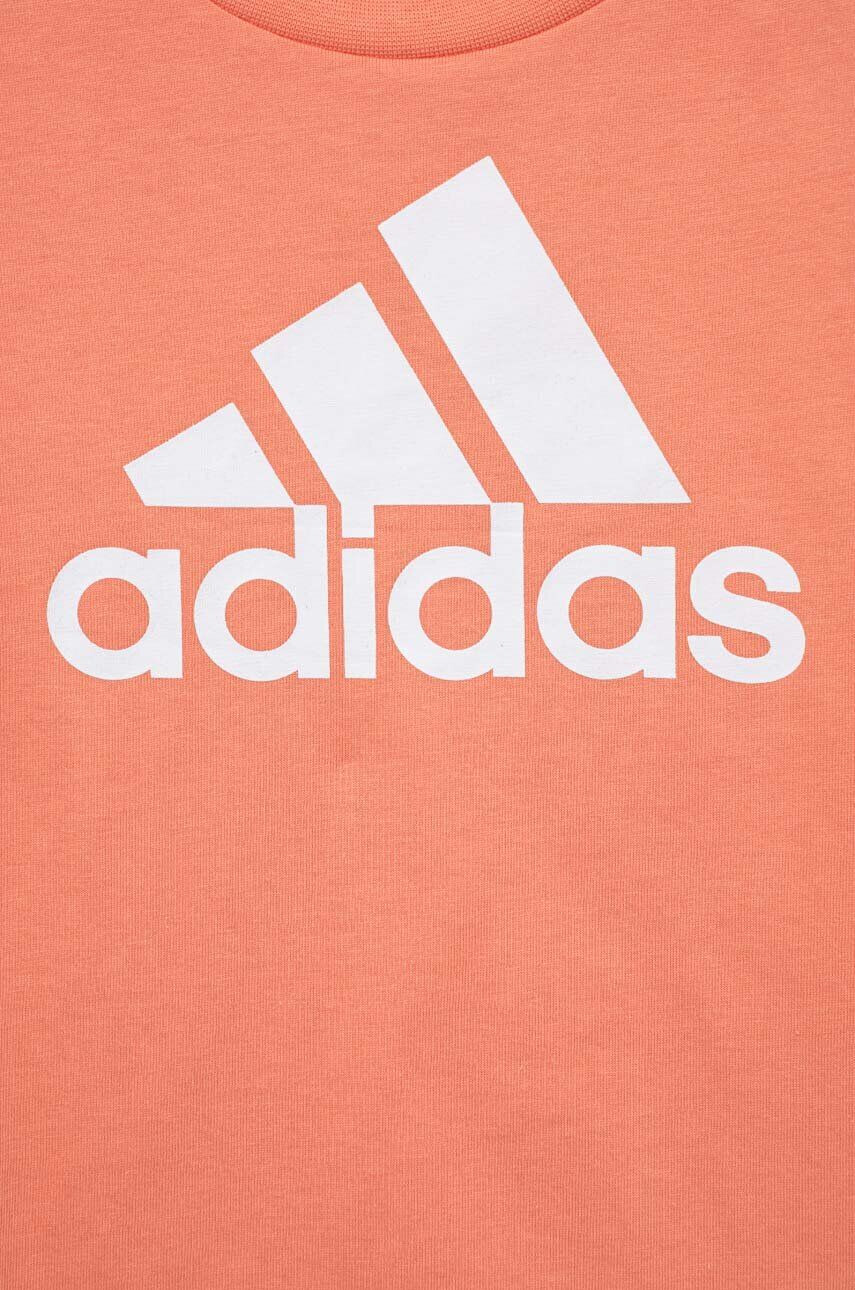 adidas Detské bavlnené tričko G BL oranžová farba - Pepit.sk