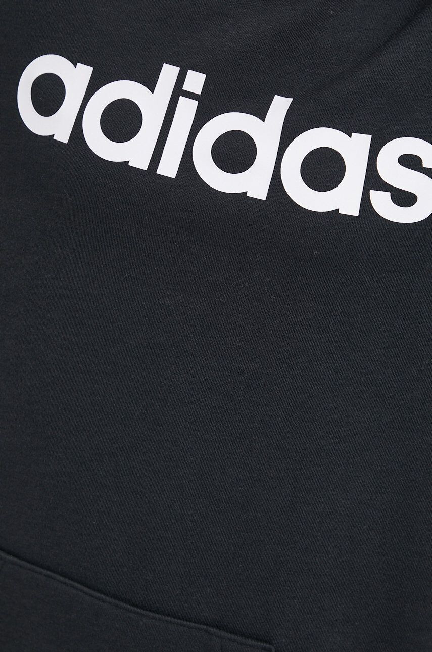 adidas Mikina pánska čierna farba s kapucňou s potlačou - Pepit.sk