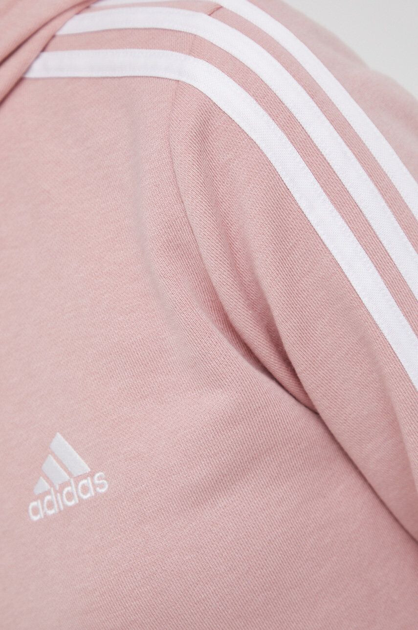 adidas Mikina pánska ružová farba s kapucňou jednofarebná - Pepit.sk