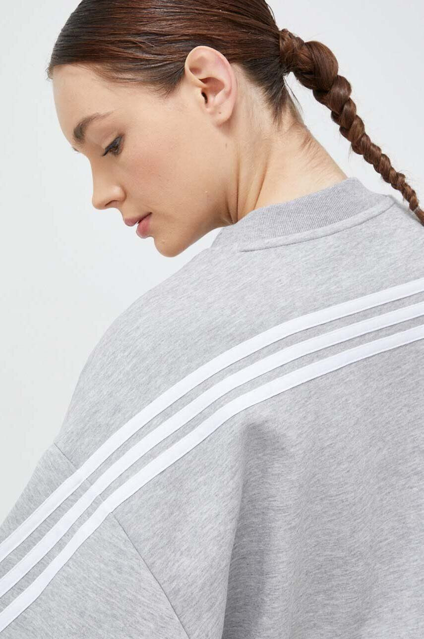 adidas Mikina dámska šedá farba vzorovaná - Pepit.sk