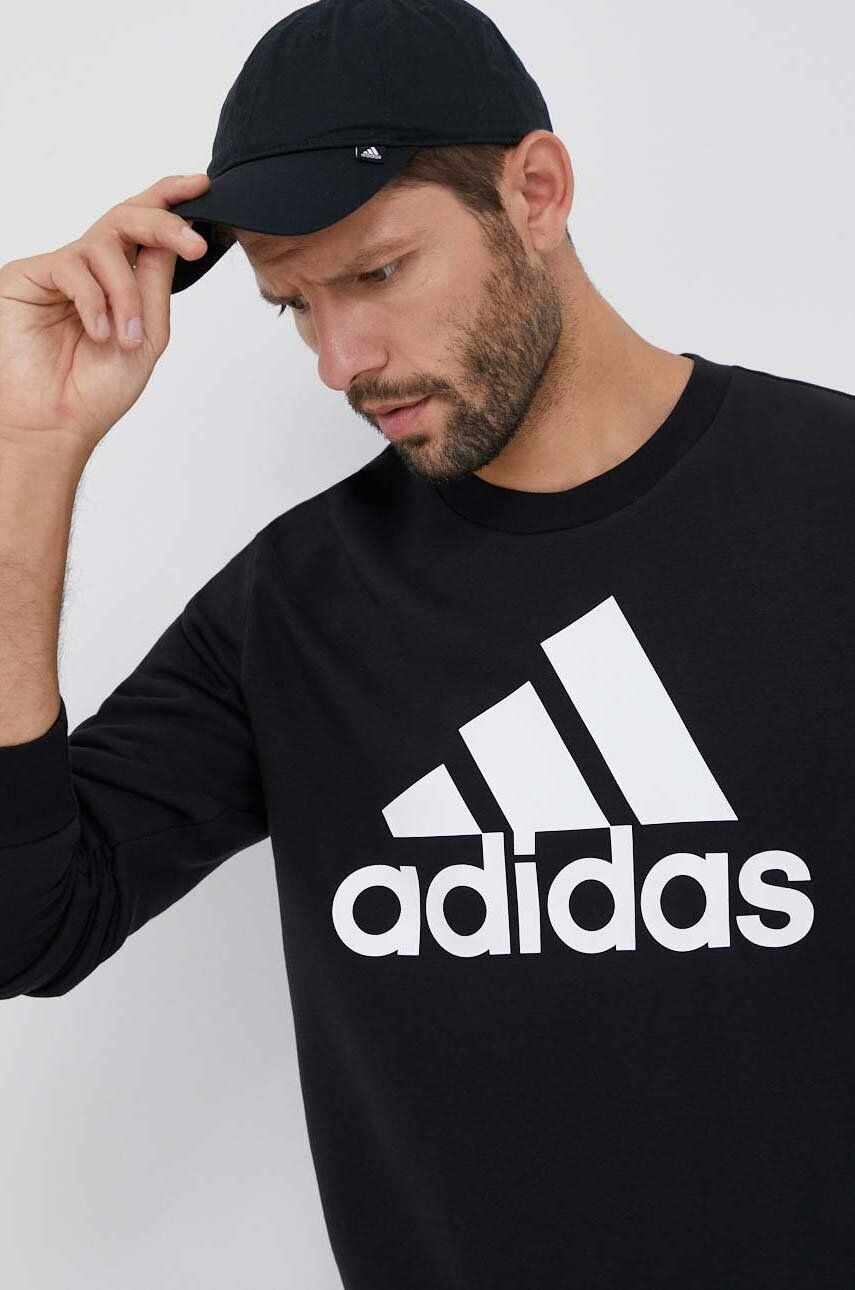 adidas Mikina pánska čierna farba vzorovaná - Pepit.sk