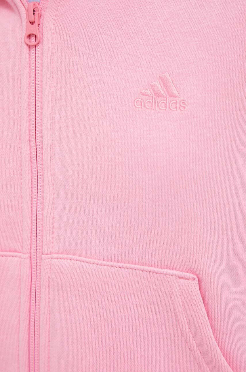 adidas Mikina pánska ružová farba s kapucňou s potlačou - Pepit.sk