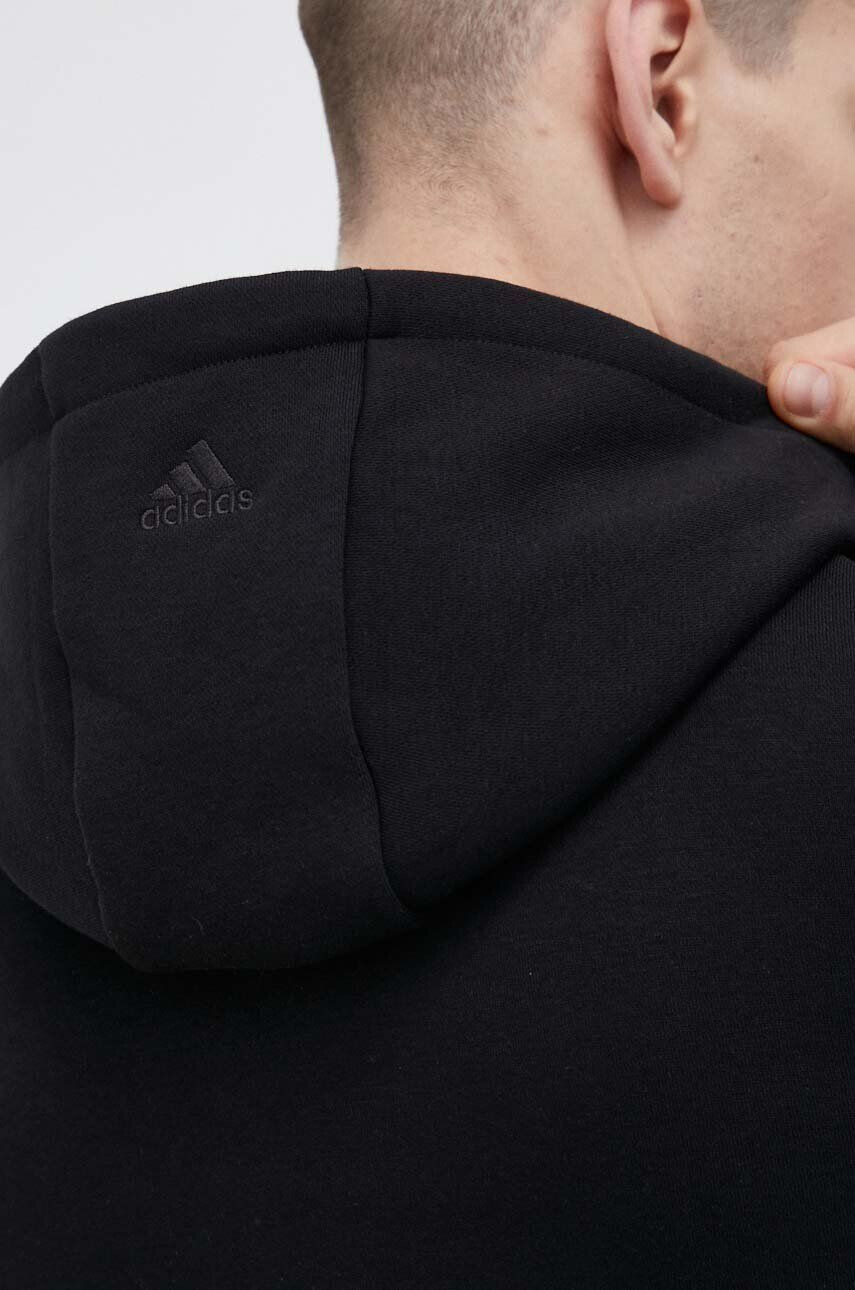 adidas Mikina pánska čierna farba s kapucňou s potlačou - Pepit.sk