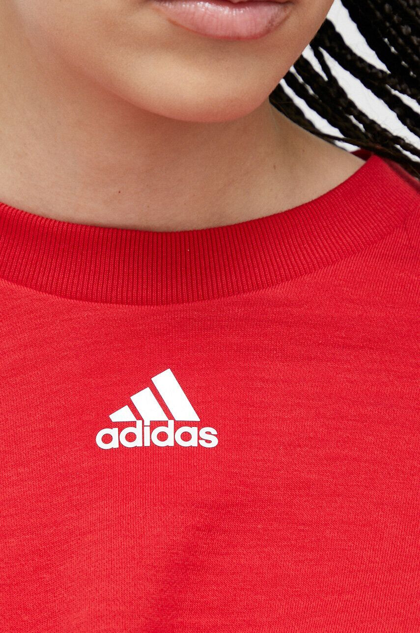 adidas Mikina dámska červená farba s potlačou - Pepit.sk