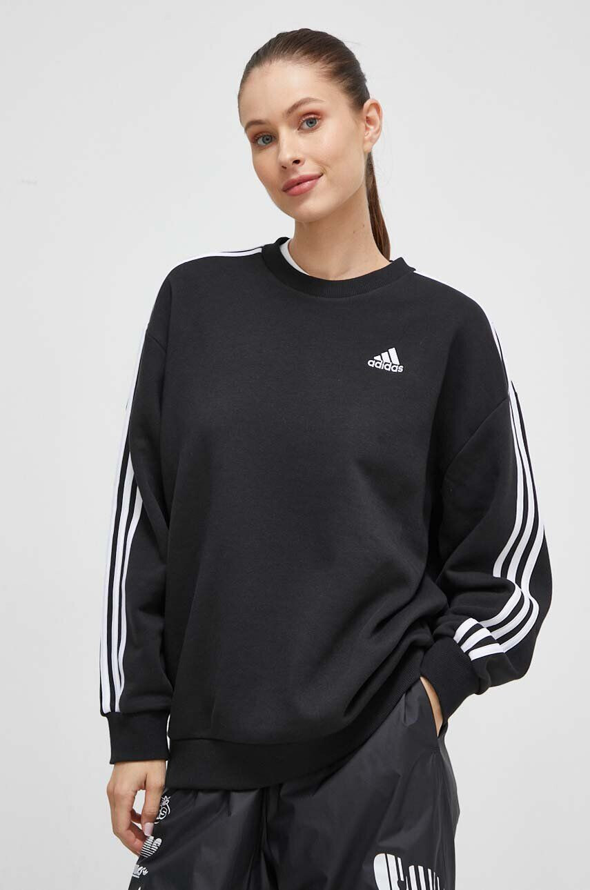 adidas Mikina dámska čierna farba s nášivkou - Pepit.sk