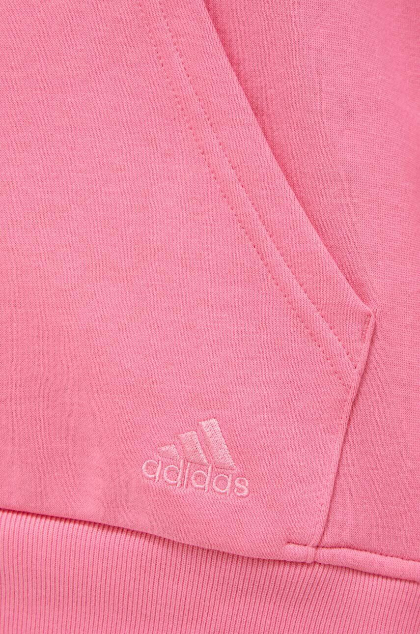 adidas Mikina dámska ružová farba s kapucňou jednofarebná - Pepit.sk