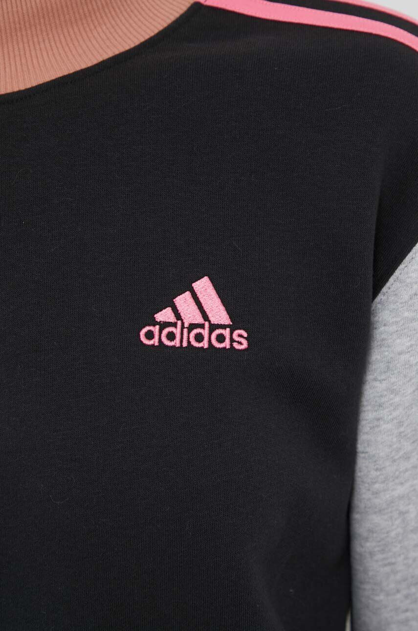 adidas Mikina dámska čierna farba vzorovaná - Pepit.sk