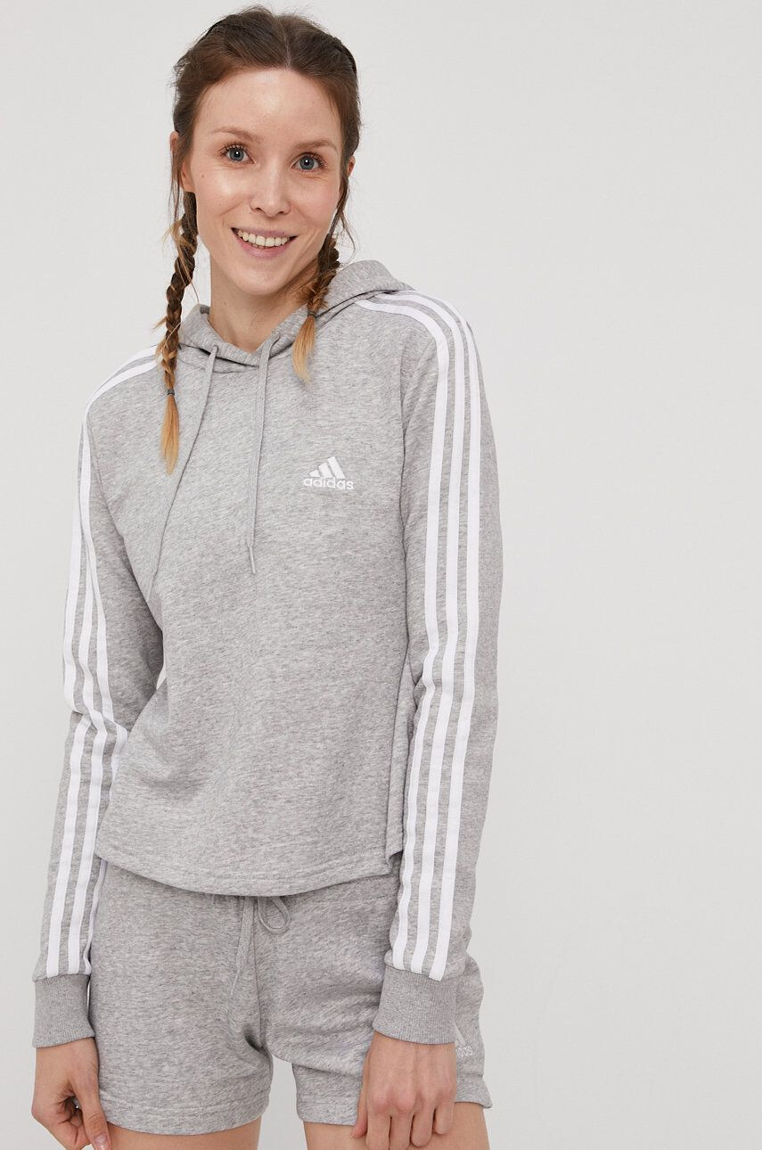 adidas Mikina GM5592 dámska šedá farba jednofarebná - Pepit.sk