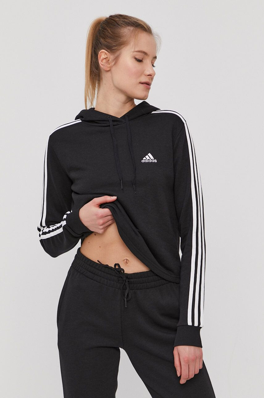 adidas Mikina GM5582 dámska čierna farba jednofarebná - Pepit.sk