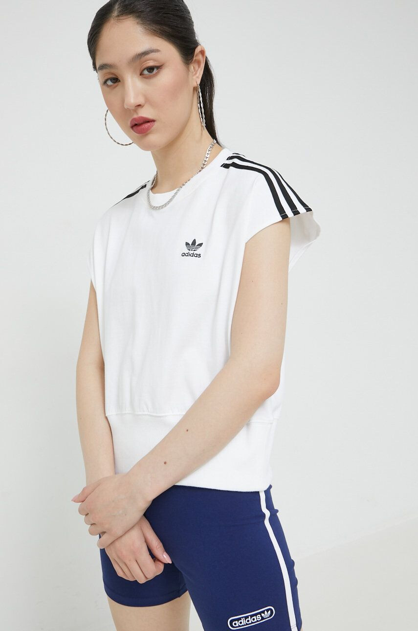 adidas Originals Bavlnené tričko biela farba - Pepit.sk