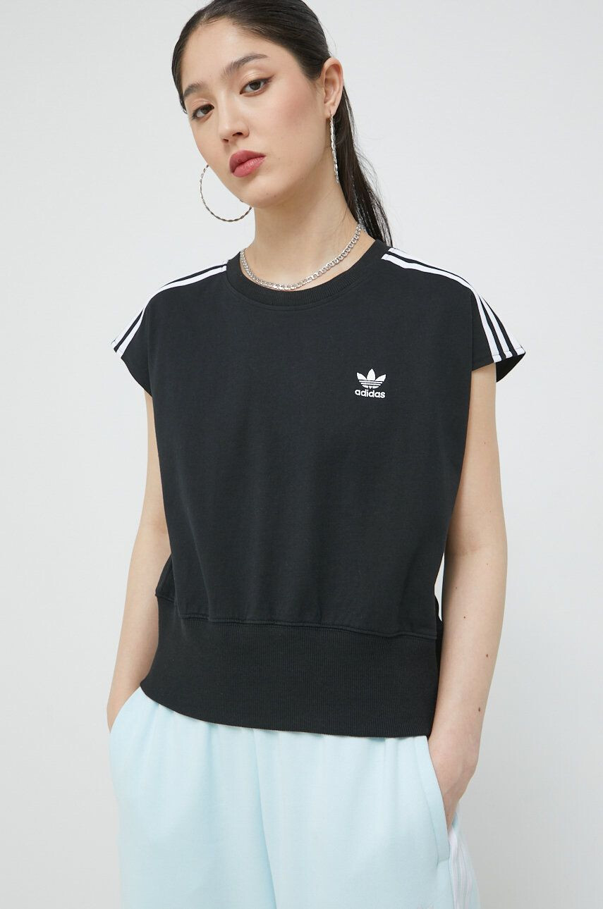 adidas Originals Bavlnené tričko čierna farba - Pepit.sk