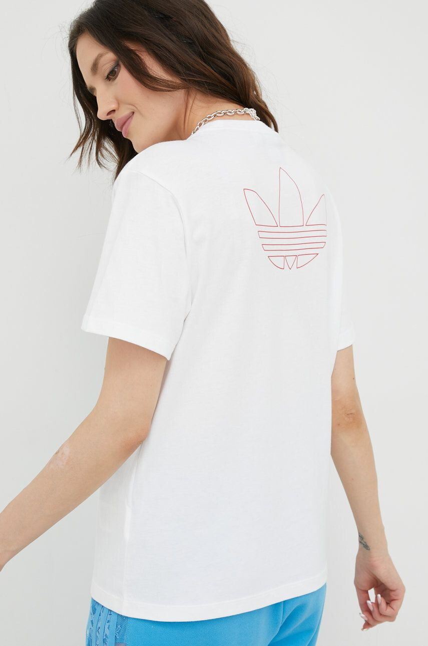 adidas Originals Bavlnené tričko biela farba - Pepit.sk