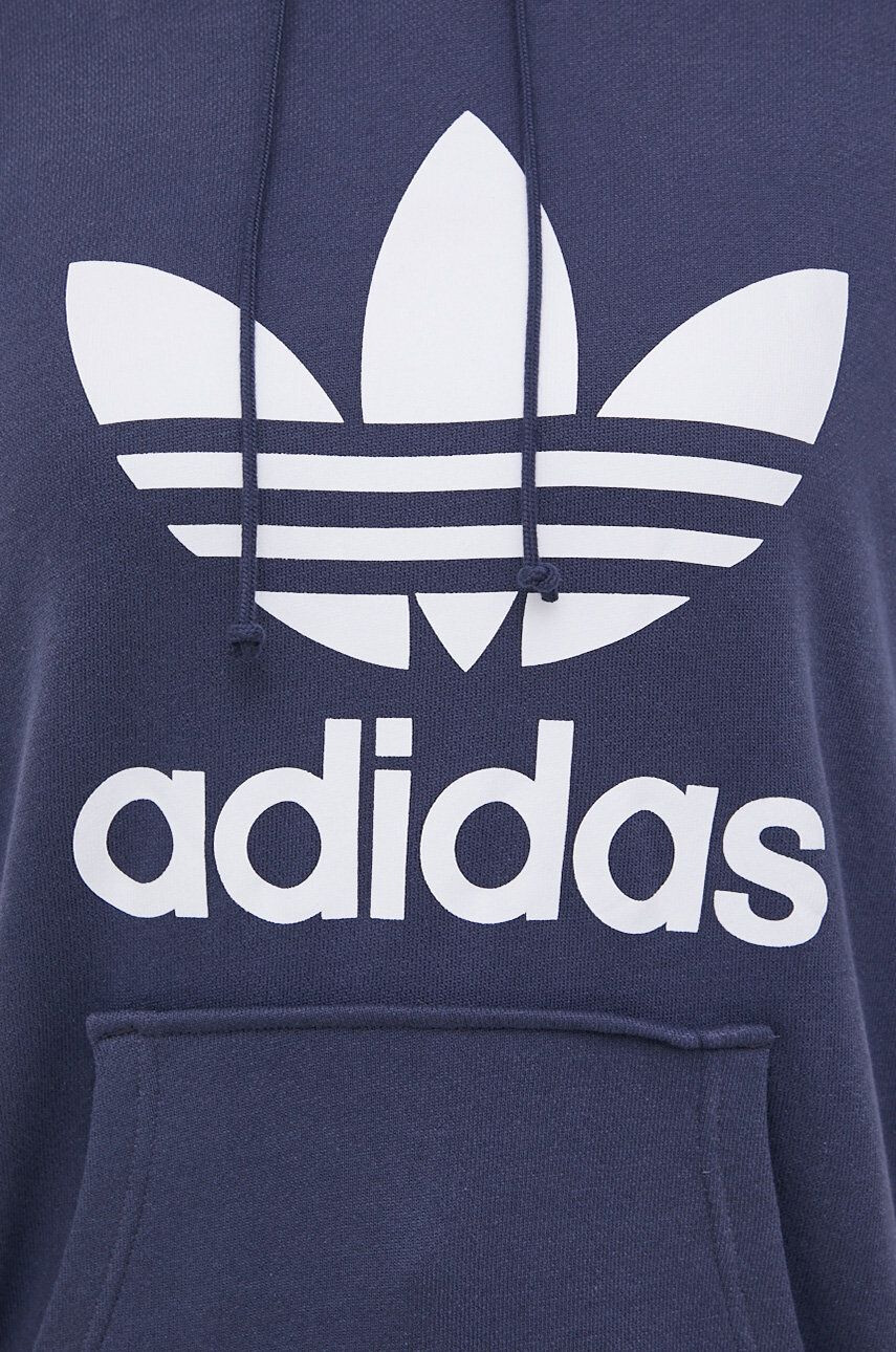 adidas Originals Bavlnená mikina HE6951 dámska tmavomodrá farba s potlačou - Pepit.sk