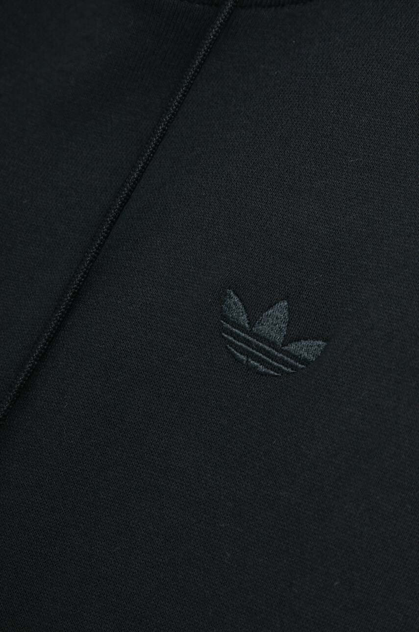 adidas Originals Bavlnená mikina dámska čierna farba s kapucňou s nášivkou - Pepit.sk