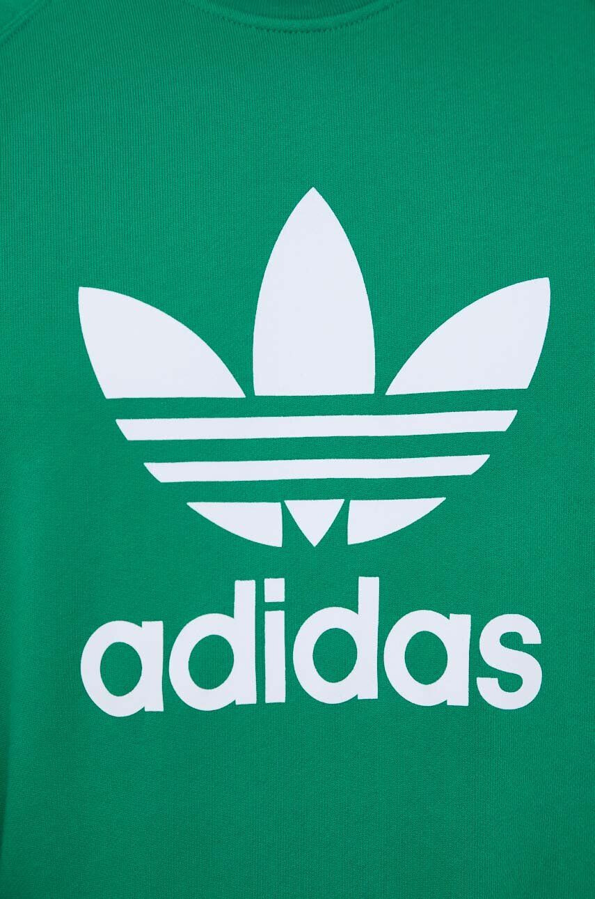 adidas Originals Bavlnená mikina pánska zelená farba s potlačou - Pepit.sk