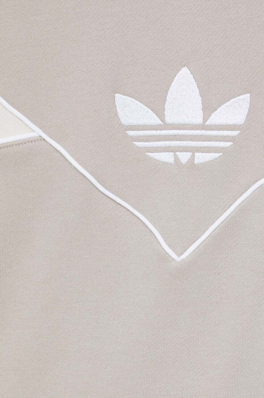 adidas Originals Bavlnená mikina pánska béžová farba s kapucňou vzorovaná - Pepit.sk