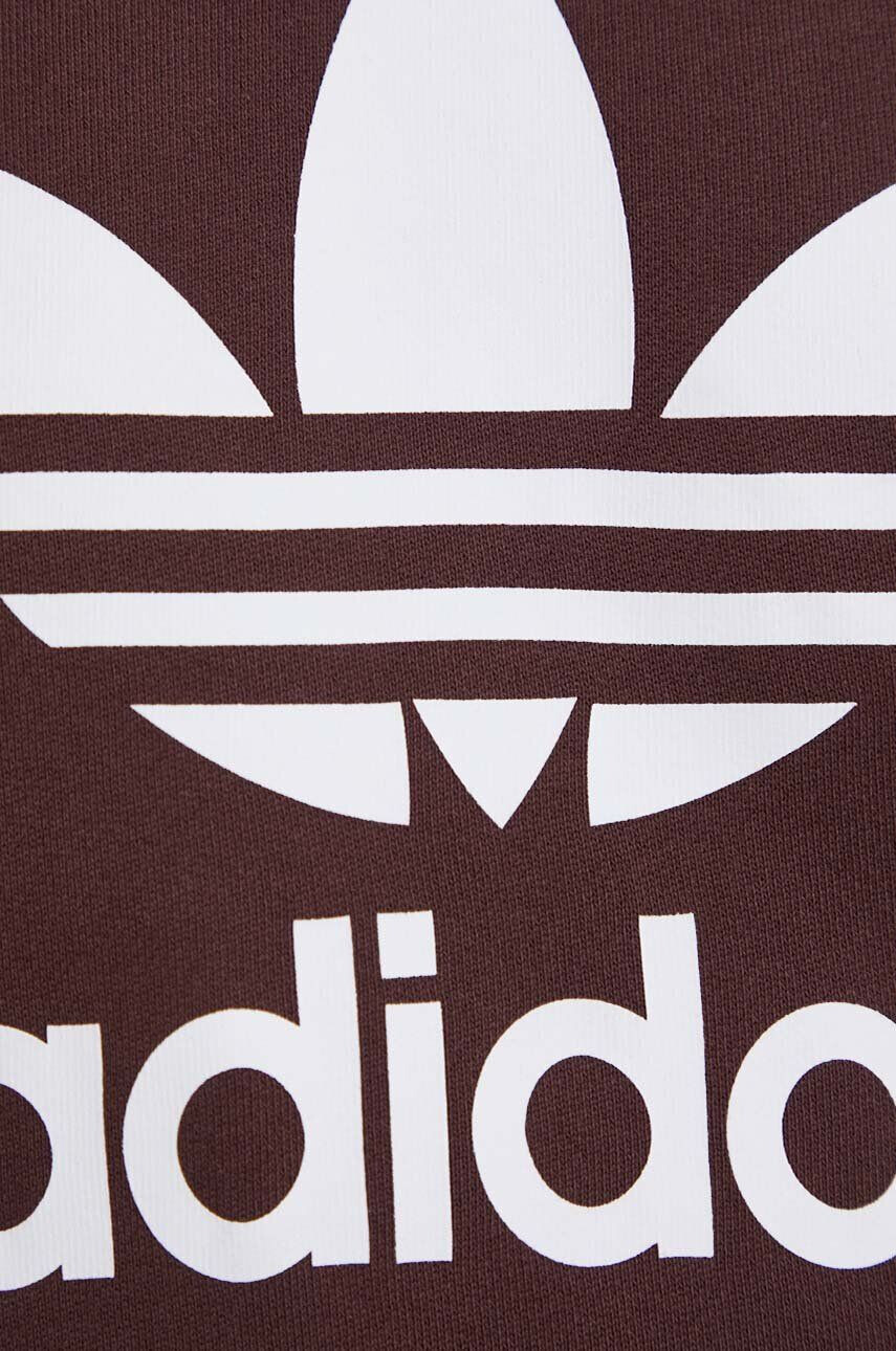 adidas Originals Bavlnená mikina pánska hnedá farba s kapucňou s potlačou - Pepit.sk