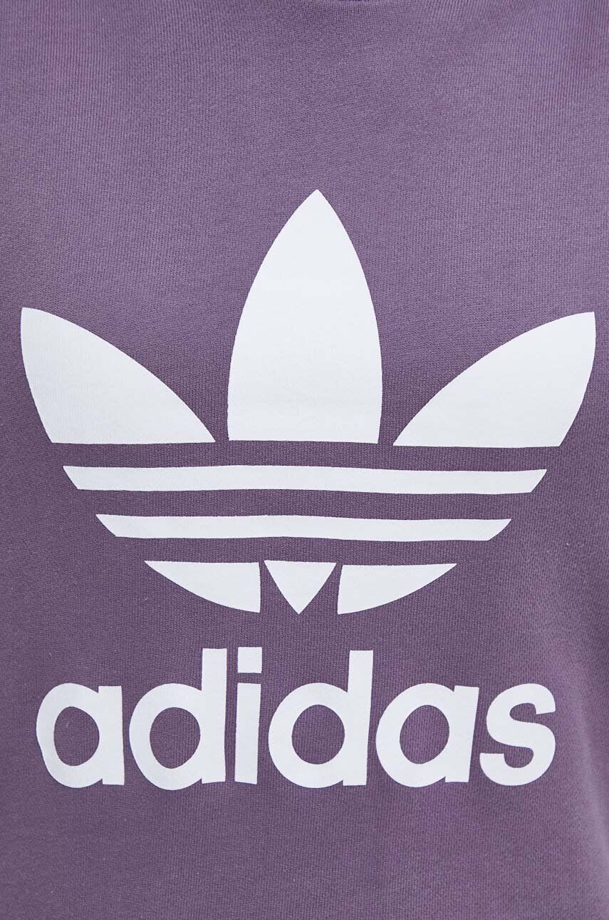 adidas Originals Bavlnená mikina dámska fialová farba s potlačou - Pepit.sk