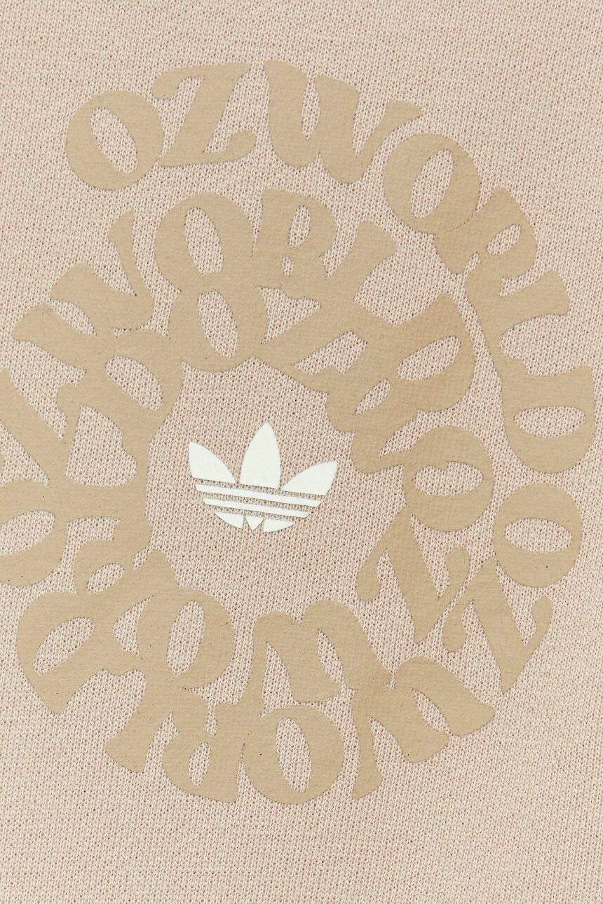 adidas Originals Bavlnená mikina pánska béžová farba s potlačou - Pepit.sk