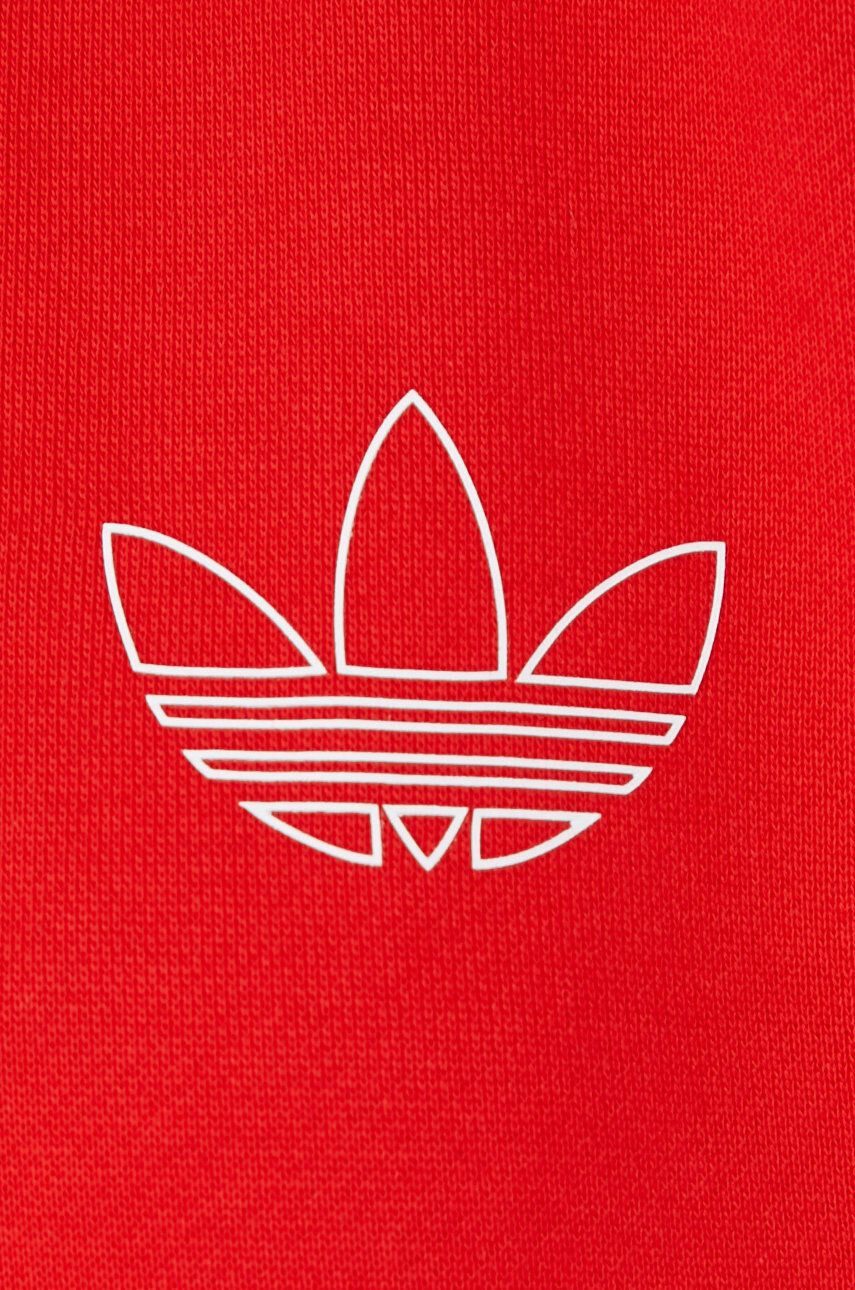 adidas Originals Bavlnená mikina dámska červená farba s potlačou - Pepit.sk