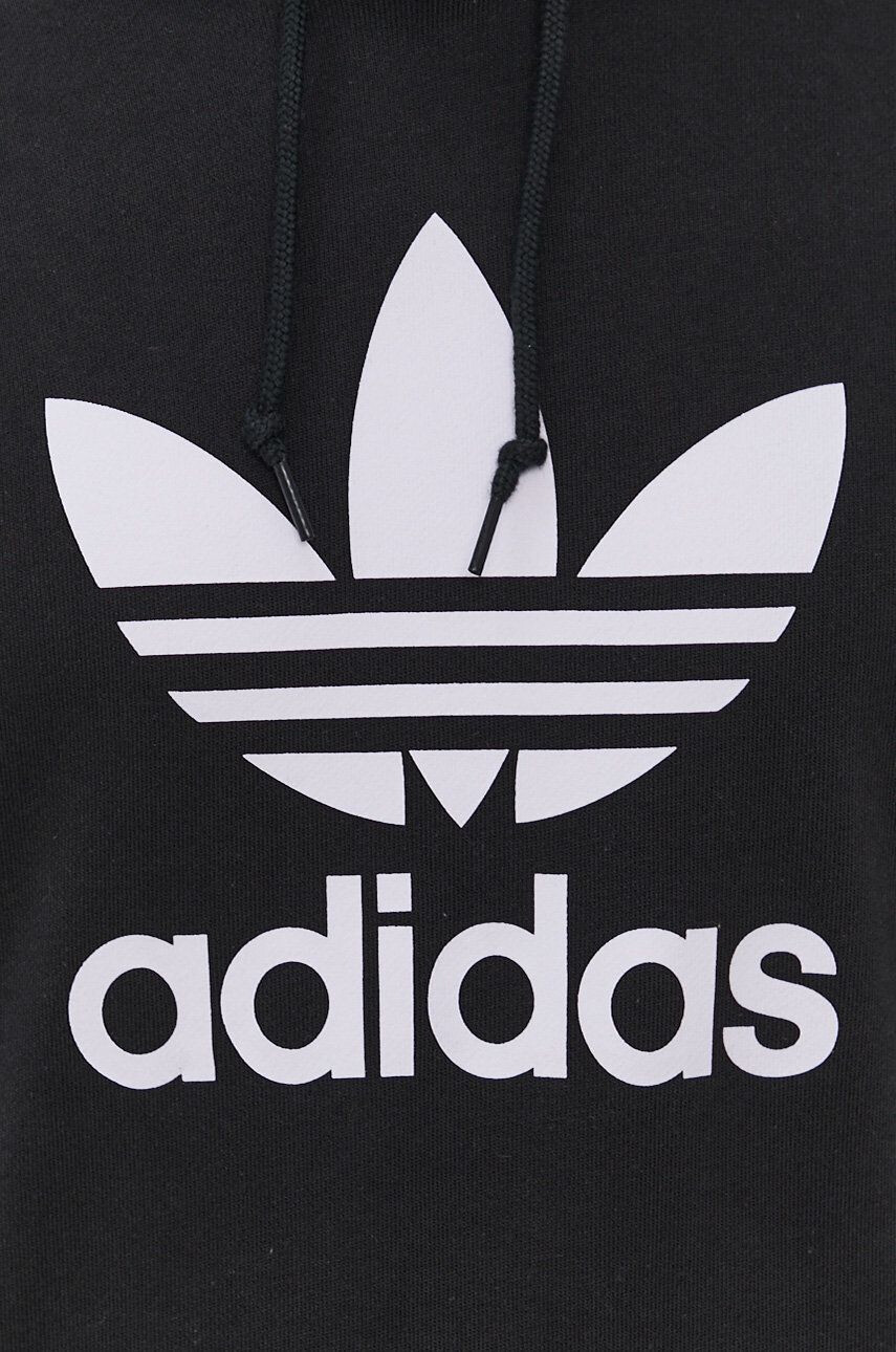 adidas Originals Bavlnená mikina H06667-BLK/WHT pánska čierna farba s potlačou - Pepit.sk