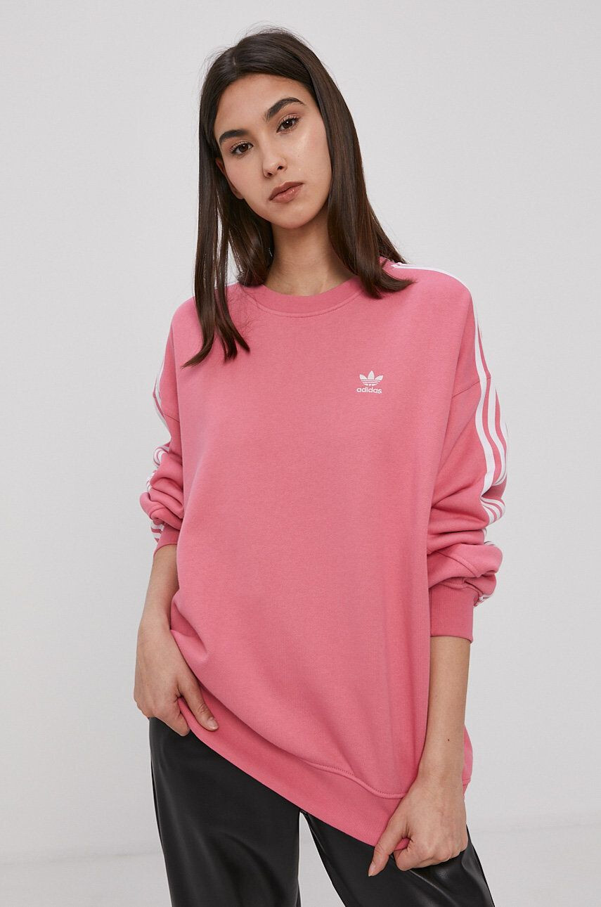 adidas Originals Bavlnená mikina dámska biela farba s nášivkou - Pepit.sk