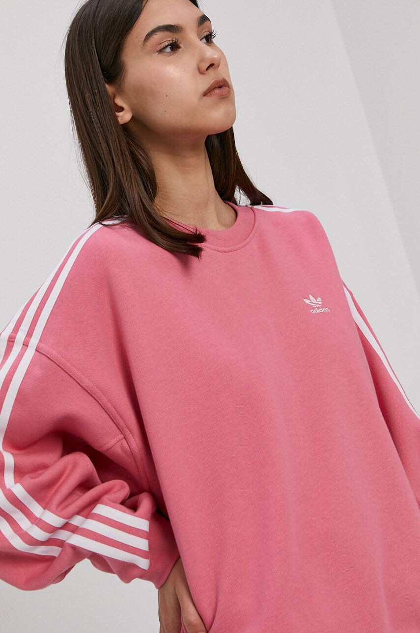 adidas Originals Bavlnená mikina dámska biela farba s nášivkou - Pepit.sk