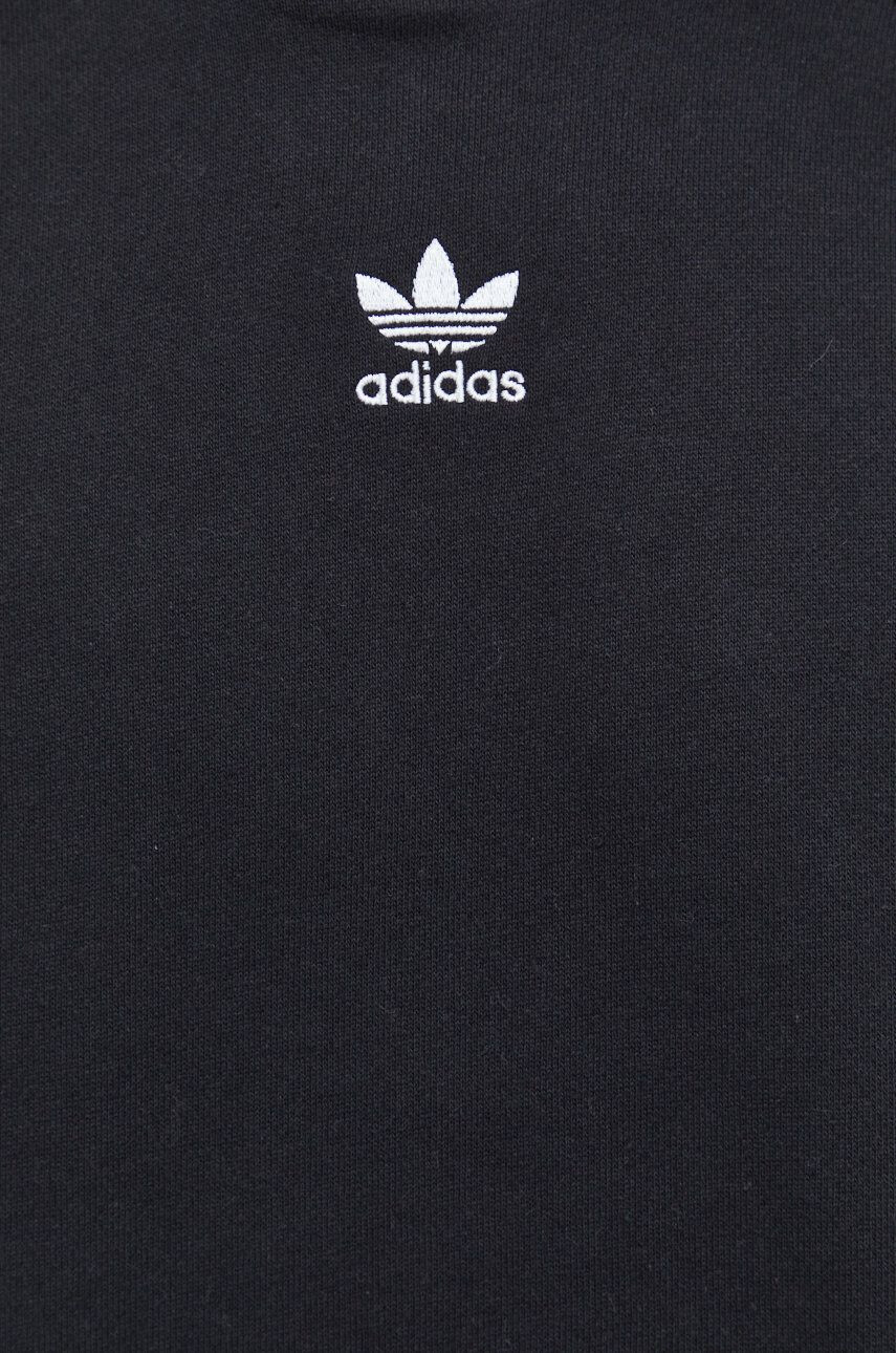 adidas Originals Bavlnená mikina HK7309-BLACK pánska čierna farba s nášivkou - Pepit.sk