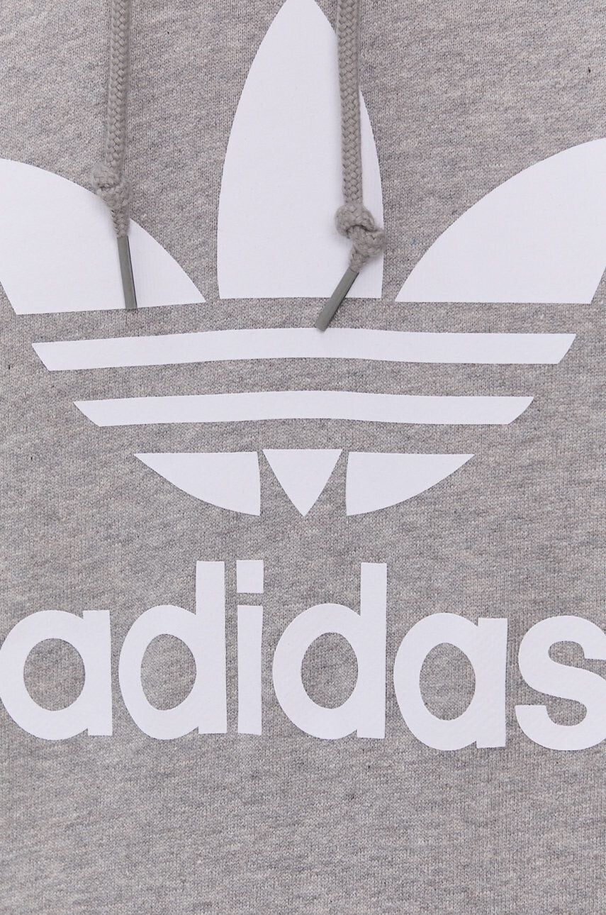 adidas Originals Bavlnená mikina H06669-MGREY/WHT pánska šedá farba s potlačou - Pepit.sk