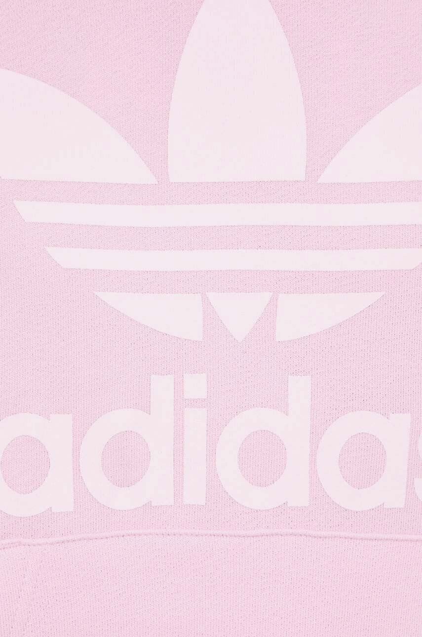 adidas Originals Bavlnená mikina dámska ružová farba s kapucňou s potlačou - Pepit.sk