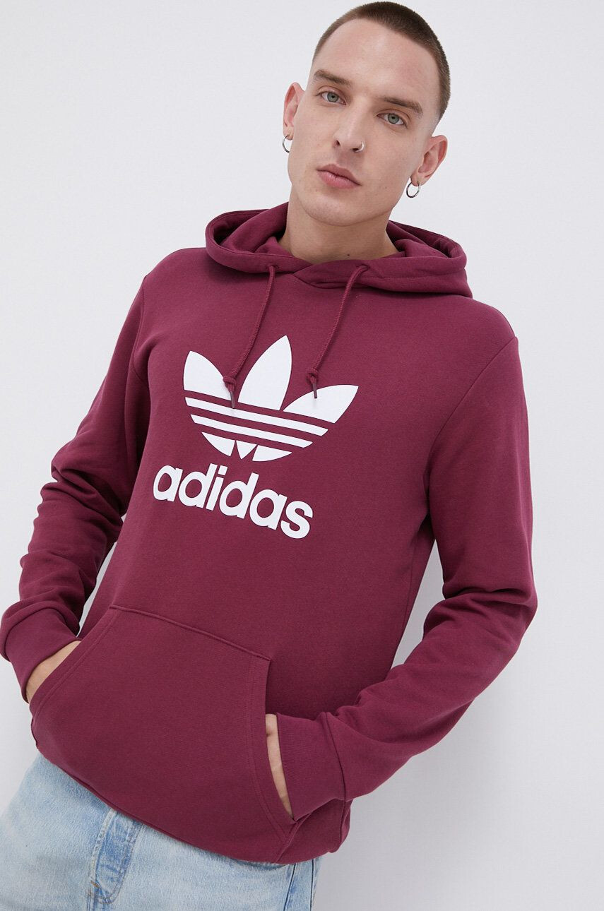 adidas Originals Bavlnená mikina HK2725-ORBGRY pánska šedá farba s nášivkou - Pepit.sk