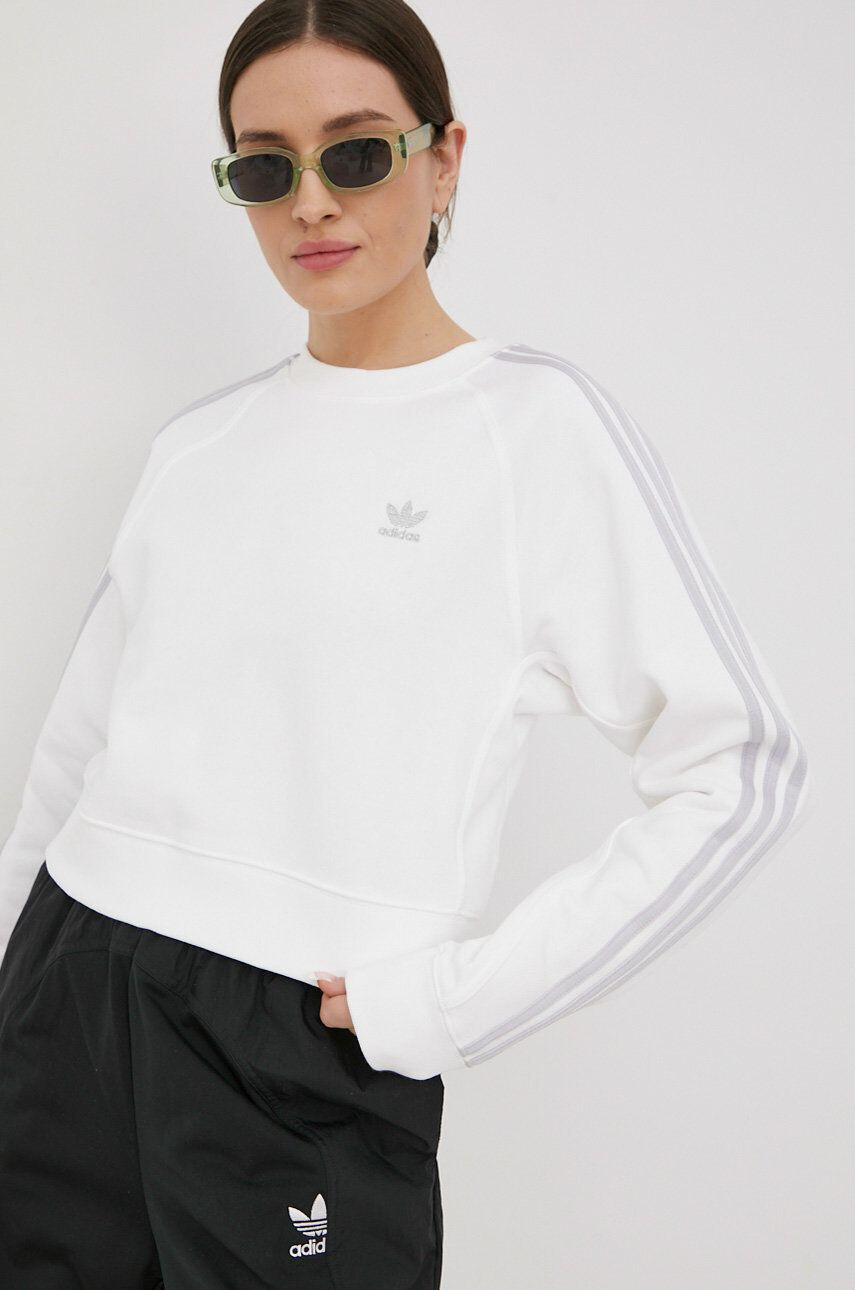 adidas Originals Bavlnená mikina Adicolor HC2027 dámska fialová farba s nášivkou - Pepit.sk