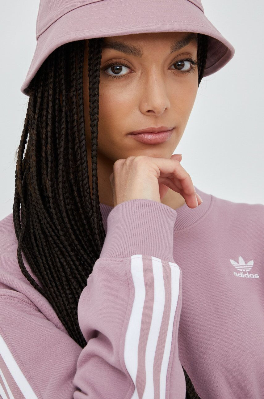 adidas Originals Bavlnená mikina Adicolor HC2027 dámska fialová farba s nášivkou - Pepit.sk