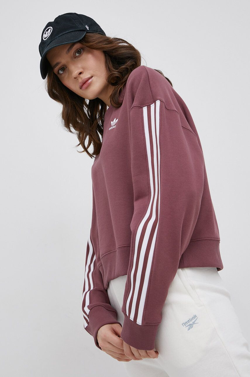 adidas Originals Bavlnená mikina Adicolor HC2028-QUICRI dámska fialová farba s potlačou - Pepit.sk