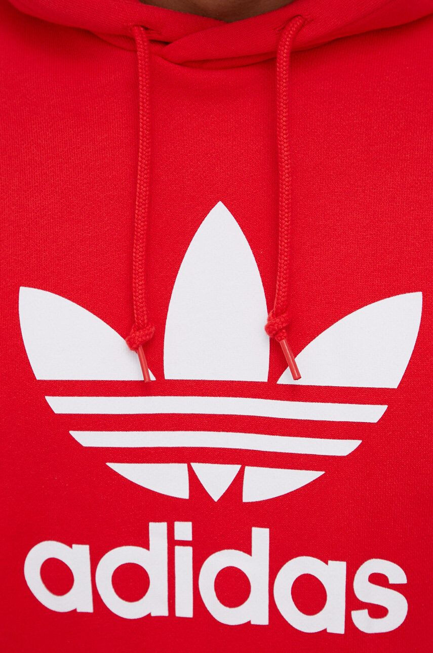 adidas Originals Bavlnená mikina Adicolor HE9500-VIRED/WHT pánska červená farba s potlačou - Pepit.sk