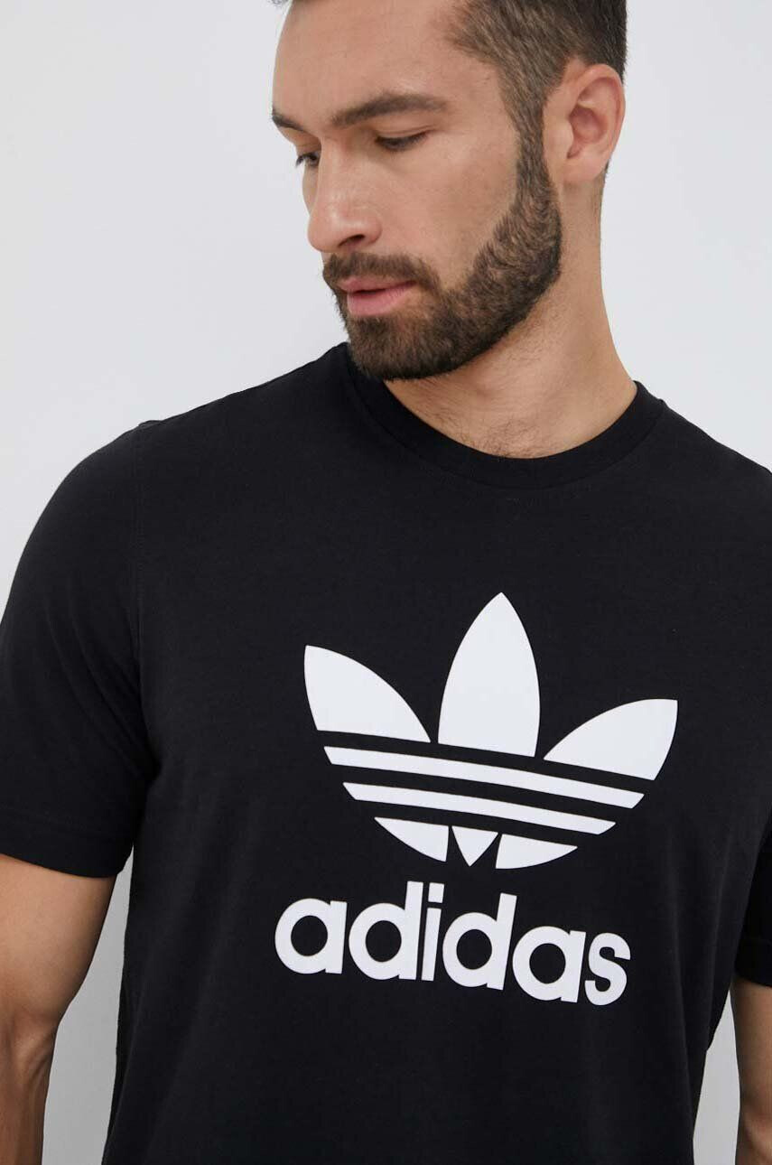 adidas Originals Bavlnené tričko čierna farba s potlačou - Pepit.sk