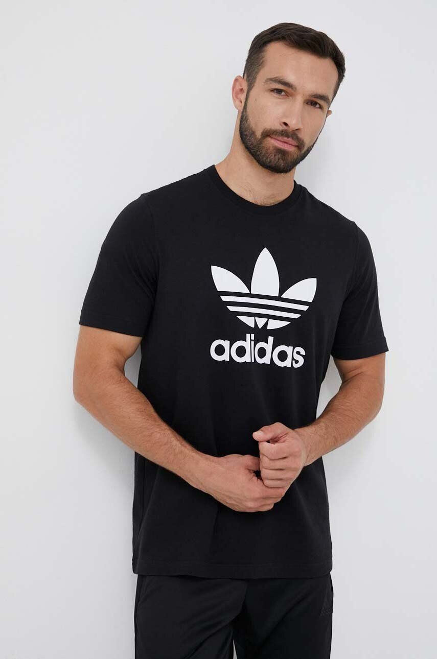 adidas Originals Bavlnené tričko čierna farba s potlačou - Pepit.sk