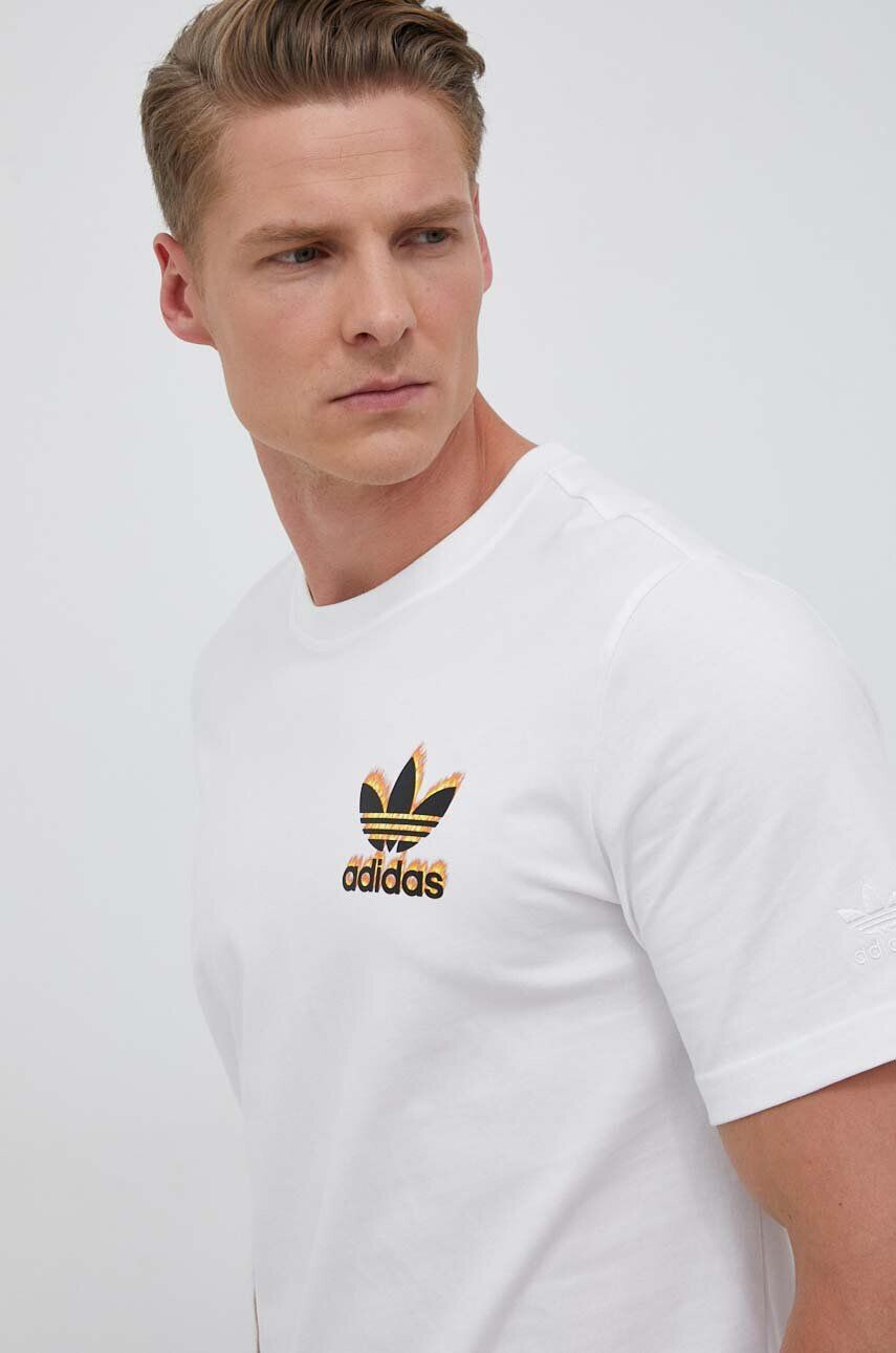 adidas Originals Bavlnené tričko biela farba s potlačou - Pepit.sk