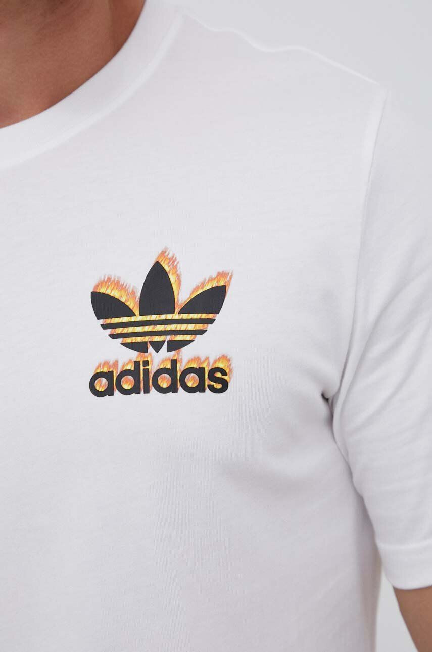 adidas Originals Bavlnené tričko biela farba s potlačou - Pepit.sk