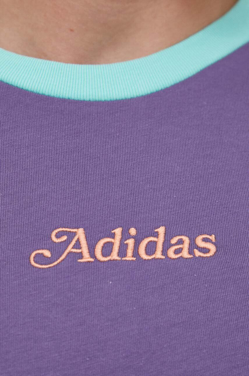 adidas Originals Bavlnené tričko fialová farba vzorované - Pepit.sk