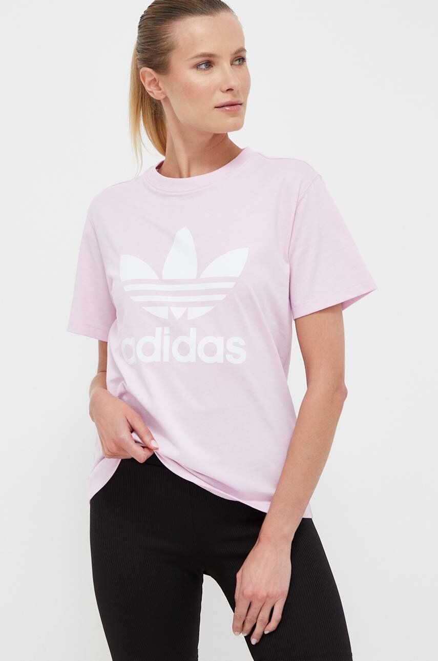 adidas Originals Bavlnené tričko čierna farba s potlačou - Pepit.sk