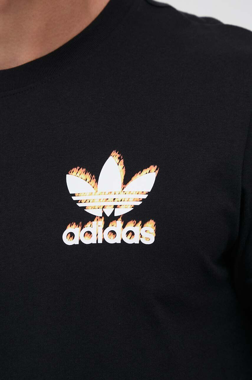 adidas Originals Bavlnené tričko čierna farba s potlačou - Pepit.sk