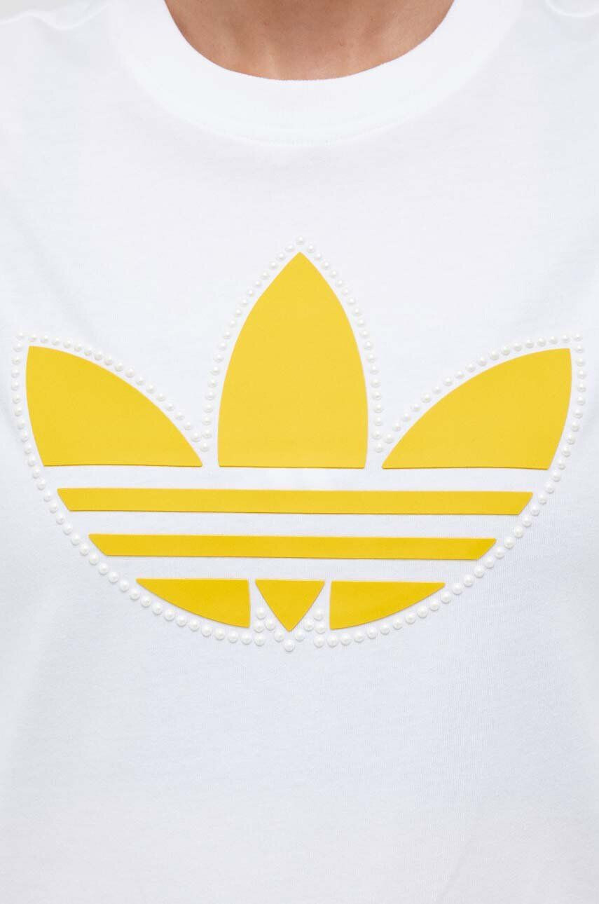 adidas Originals Bavlnené tričko béžová farba - Pepit.sk