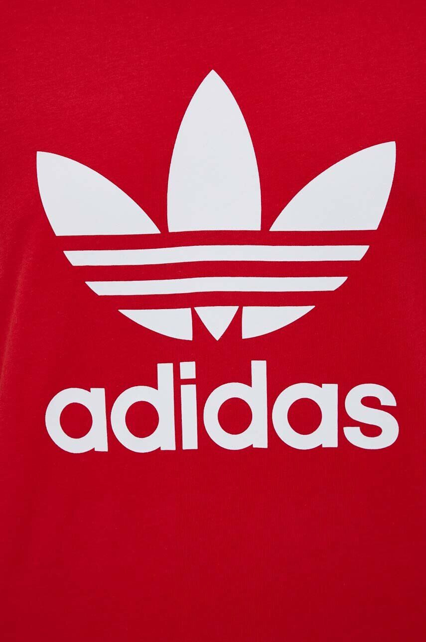 adidas Originals Bavlnené tričko červená farba s potlačou - Pepit.sk