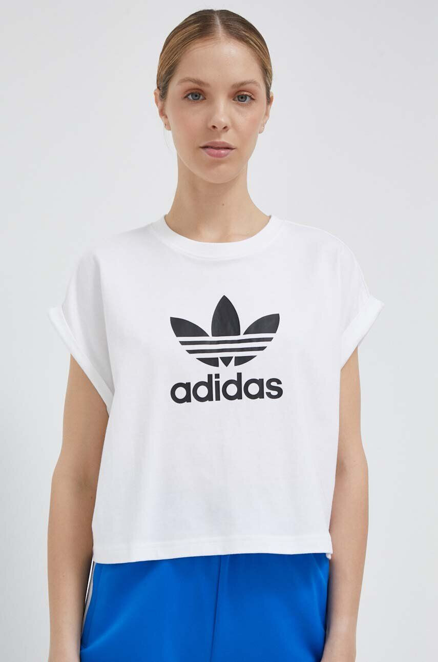 adidas Originals Bavlnené tričko IC5467-WHITE biela farba - Pepit.sk