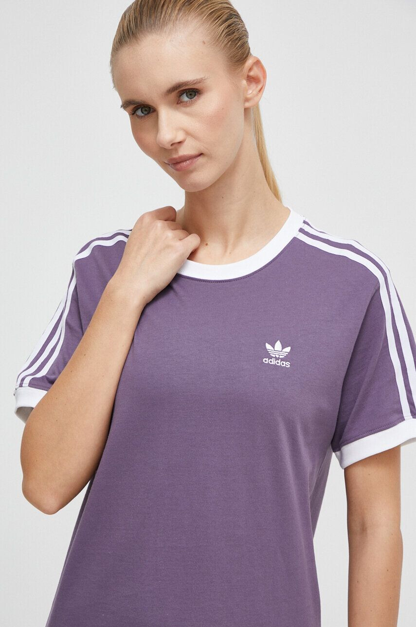 adidas Originals Bavlnené tričko dámsky fialová farba - Pepit.sk